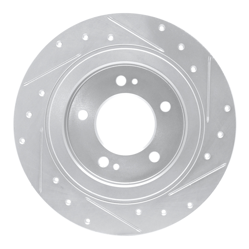 Hyundai SONATA Brake Rotor (1) - Rear Left - R1 Concepts - Drilled & Slotted - Silver - `13-`25